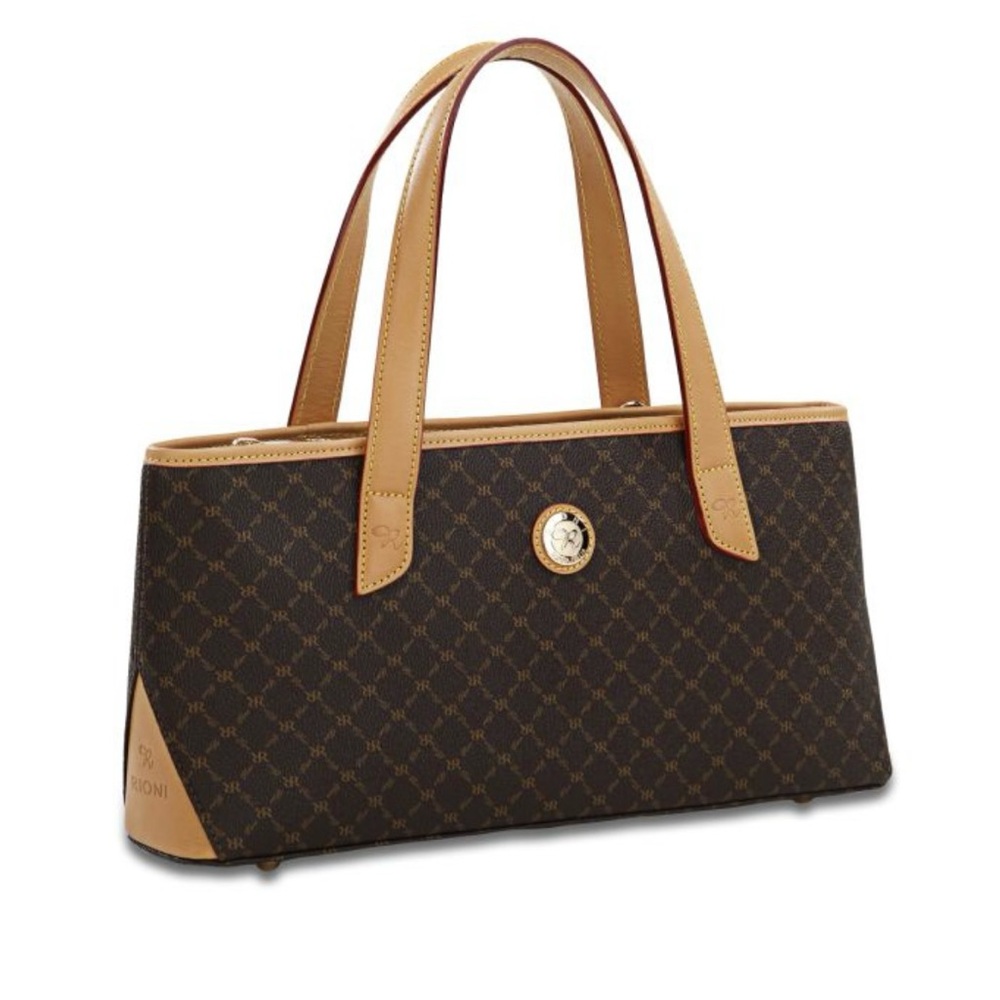 Rioni Brown and Tan Shoulder Italian Bag